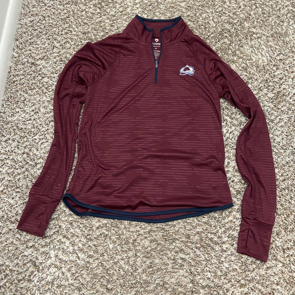 NWOT Colorado Avalanche Women's Maroon Quarter-Zip Top